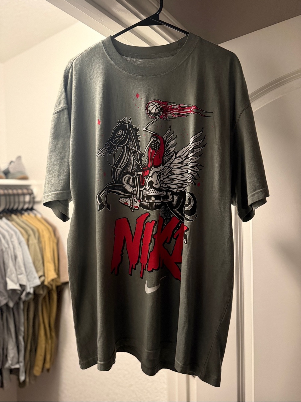 Nike Short-Sleeve Graphic Tee with Red Accents